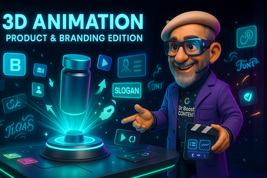 رسوم متحركة ثلاثية الأبعاد للمنتج: فيديو سينمائي للعلامة التجارية (حتى 60 ثانية)