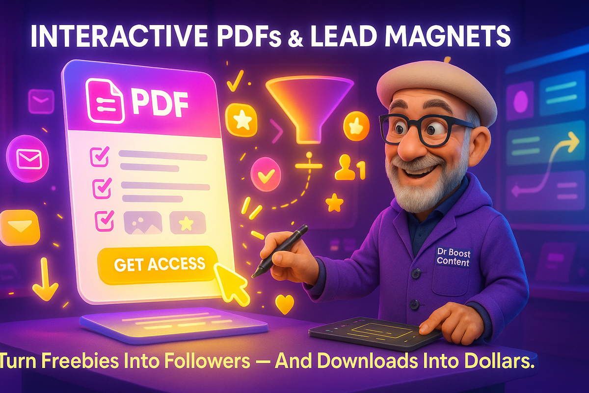 Imán de clientes potenciales interactivo: Diseño de PDF gratuito con marca (hasta 5 páginas)